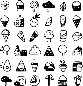 Doodles - Black and White Isolated Icon - Vector illustration