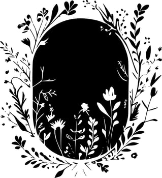 Floral Frame - Minimalist and Flat Logo - Vector illustration