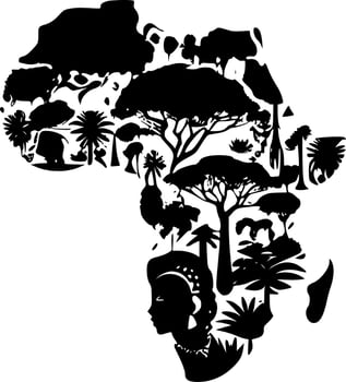 Africa, Minimalist and Simple Silhouette - Vector illustration