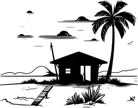 Beach Background - High Quality Vector Logo - Vector illustration ideal for T-shirt graphic