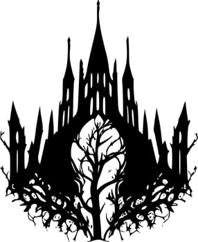 Gothic - Black and White Isolated Icon - Vector illustration