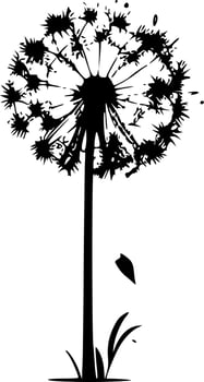 Dandelion, Minimalist and Simple Silhouette - Vector illustration