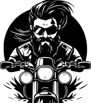 Biker, Minimalist and Simple Silhouette - Vector illustration