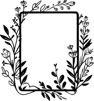 Floral Frame - Minimalist and Flat Logo - Vector illustration