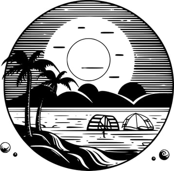 Beach Background - Minimalist and Flat Logo - Vector illustration