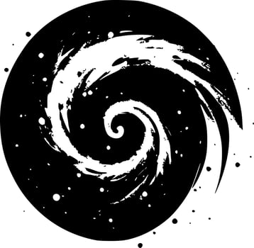 Galaxy, Minimalist and Simple Silhouette - Vector illustration