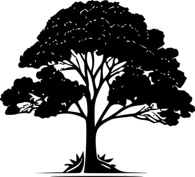 Tree, Black and White Vector illustration