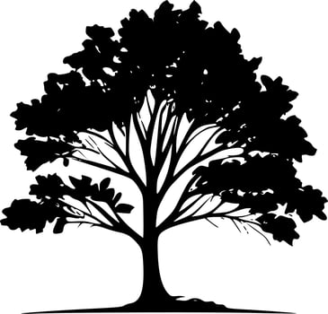 Tree, Black and White Vector illustration