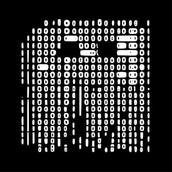 Binary Code, Minimalist and Simple Silhouette - Vector illustration