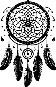 Dream Catcher, Minimalist and Simple Silhouette - Vector illustration