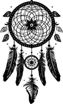 Dream Catcher, Minimalist and Simple Silhouette - Vector illustration