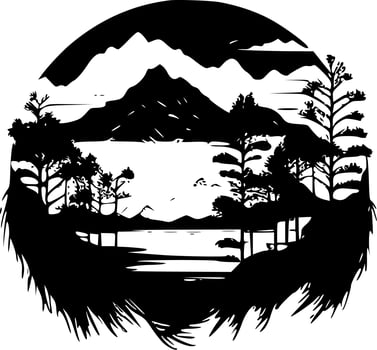 Landscape - Minimalist and Flat Logo - Vector illustration
