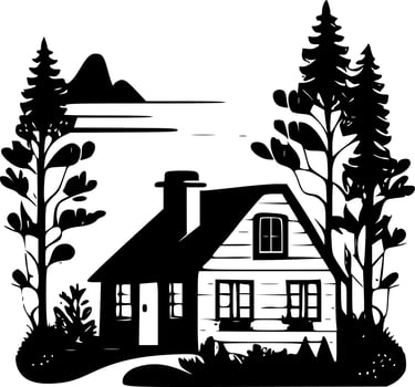 Cottage - Minimalist and Flat Logo - Vector illustration