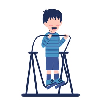 Little Boy Character Exercising Illustration vector