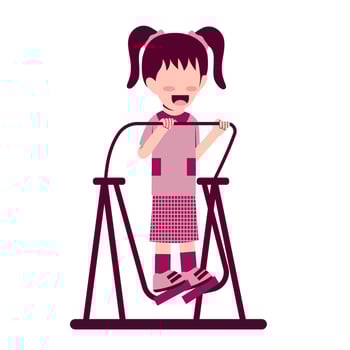 Little Girl Character Exercising Illustration vector