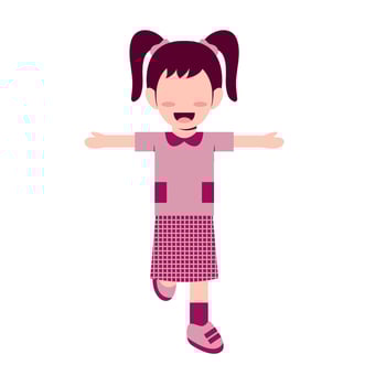 Little Girl Character Running Illustration vector
