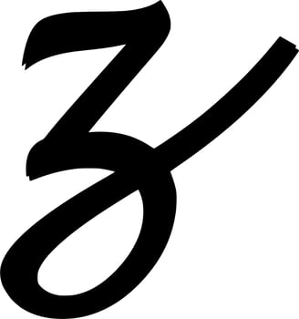 Vector silhouette of  letters abc on white background