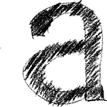Vector silhouette of  letters abc on white background
