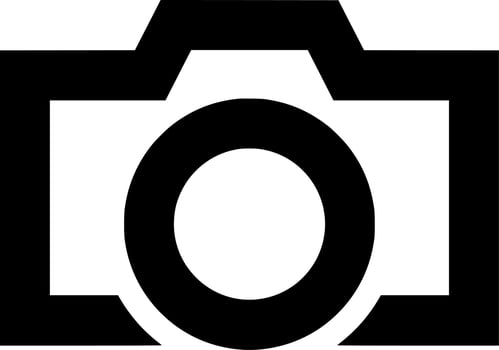 Vector silhouette of camera on white background