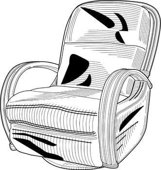 Vector silhouette of sofa on white background