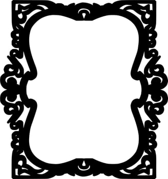 Vector silhouette of photo frame on white background