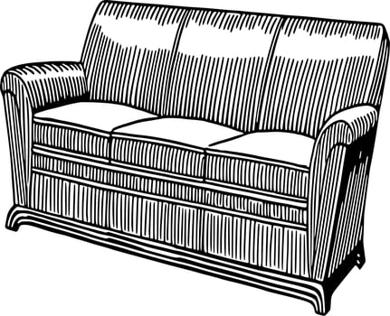 Vector silhouette of sofa on white background