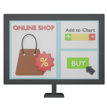 3D Monitor Online Shop Illustration png