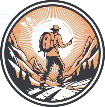 Man traveling logo vector