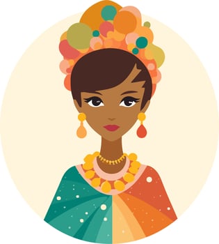 African girl in colorful outfit vector