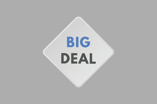 Big Deal text Button. Big Deal Sign Icon Label Sticker Web Buttons vector