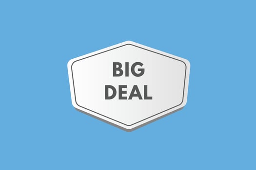 Big Deal text Button. Big Deal Sign Icon Label Sticker Web Buttons vector