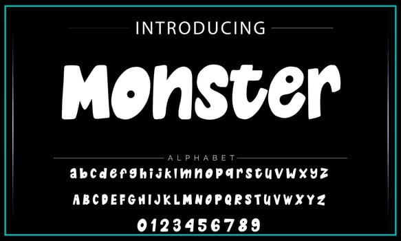 Playful style font design, childish alphabet letters and numbers vector illustration