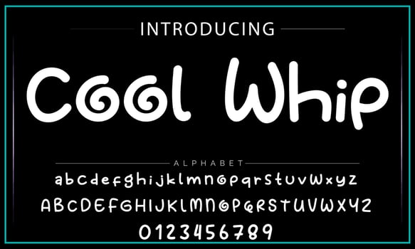 Playful style font design, childish alphabet letters and numbers vector illustration