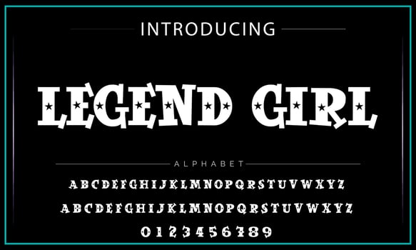 Playful style font design, childish alphabet letters and numbers vector illustration