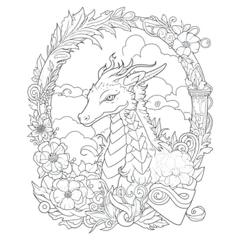 Cute Dragon Coloring Book Pages vector