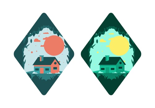 Colorful flat illustration of a simple house vector