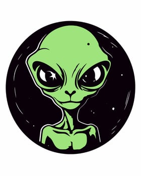 alien in space logo vector