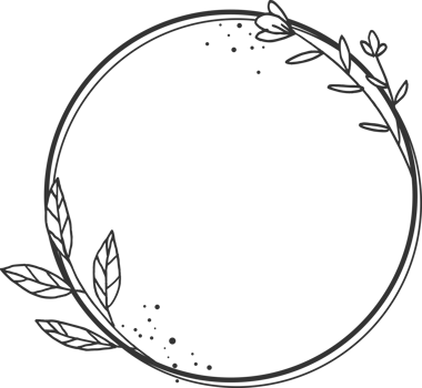 Circle Floral border with hand drawn flowers and leaves for wedding or engagement or greeting card png