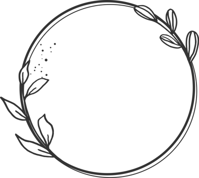 Circle Floral border with hand drawn flowers and leaves for wedding or engagement or greeting card png