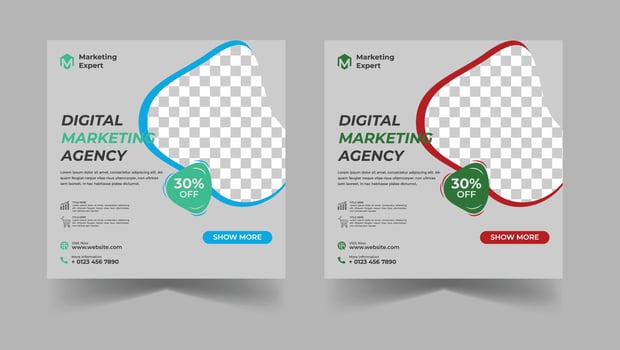 Digital marketing agency social media post vector