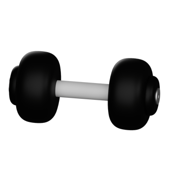 3d icon dumbble Isolated on Transparent Background png
