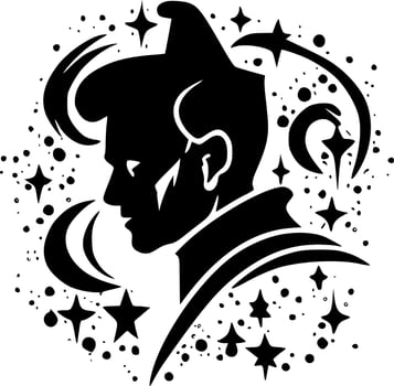 Magic, Black and White Vector illustration