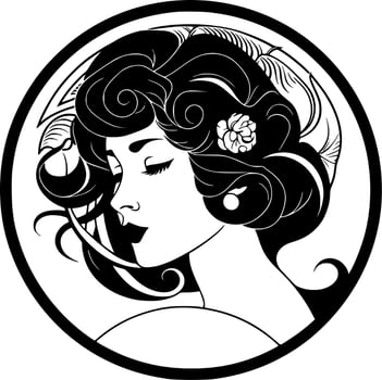 Art Nouveau, Minimalist and Simple Silhouette - Vector illustration