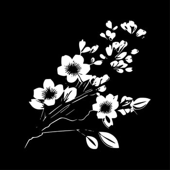 Cherry Blossom, Minimalist and Simple Silhouette - Vector illustration
