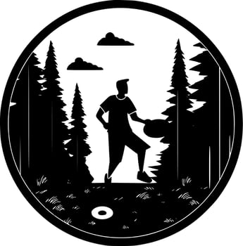 Disc, Minimalist and Simple Silhouette - Vector illustration