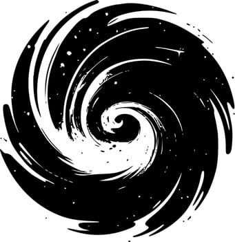 Galaxy, Black and White Vector illustration