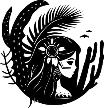 Boho - Minimalist and Flat Logo - Vector illustration