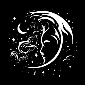 Celestial - Black and White Isolated Icon - Vector illustration