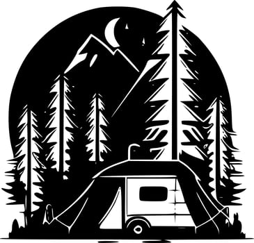 Camping - Minimalist and Flat Logo - Vector illustration