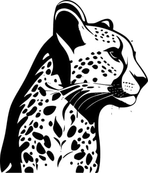 Cheetah Print - Black and White Isolated Icon - Vector illustration